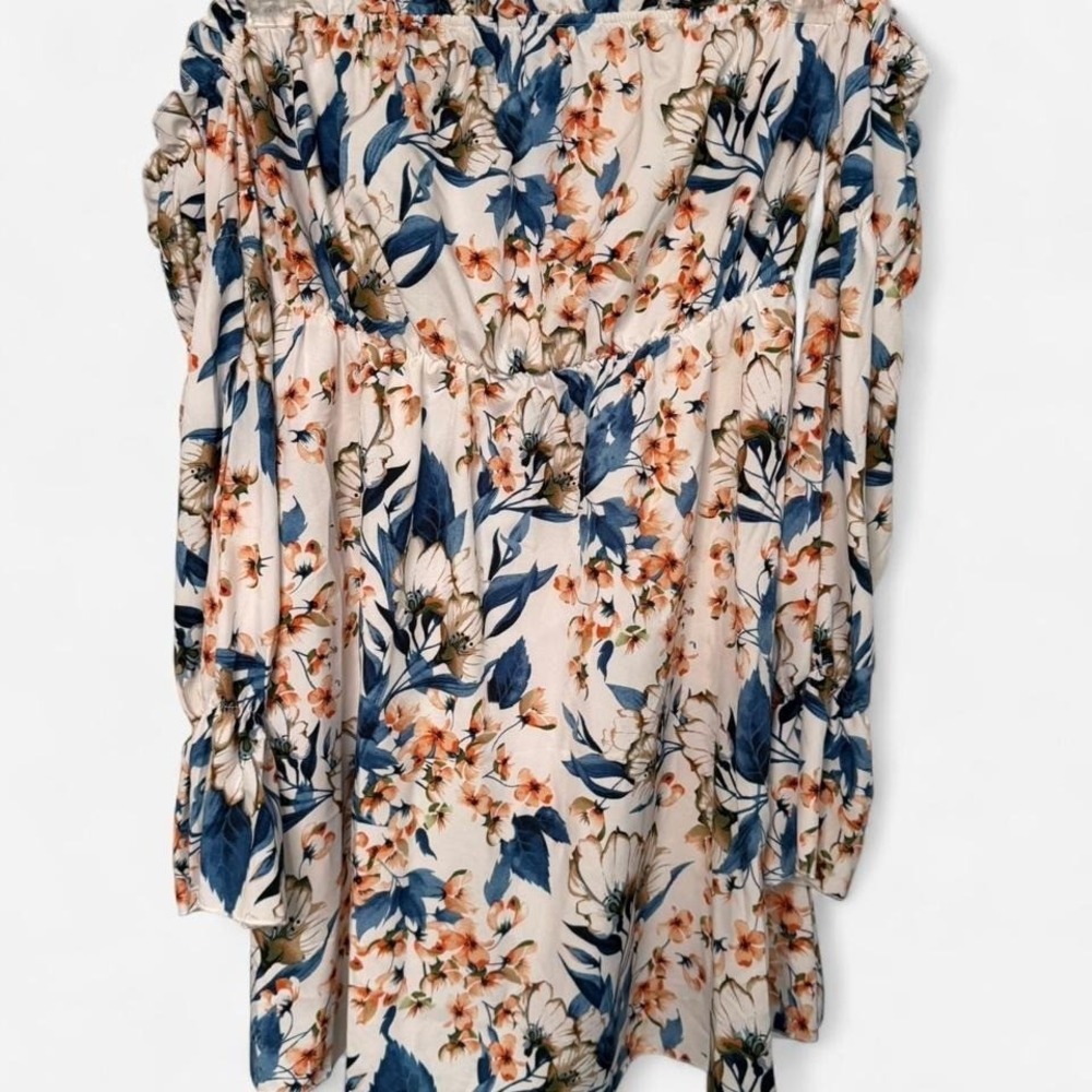 Women's Floral Open Shoulder Dress, Small